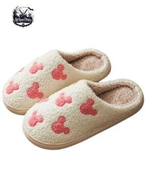 Plush Fuzzy Memory Foam Bow Slippers Faux Fur Anti-Slip House Shoes